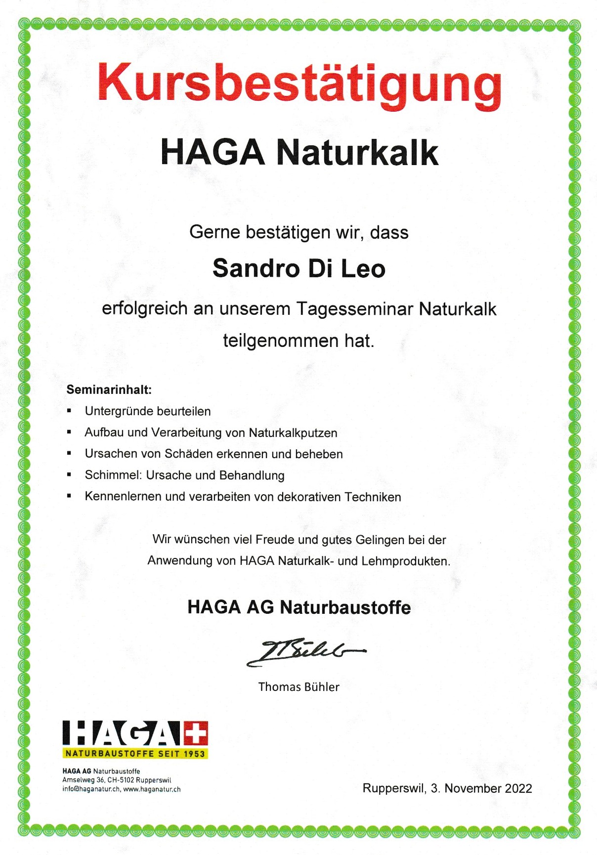 HAGA Naturkalk November 2022